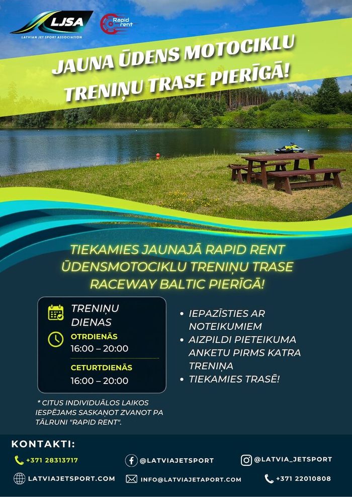 Jauna ūdensmotociklu trase Pierīgā